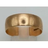 A Vintage 9K Yellow Gold Band Ring with I Love You Inscription on Inside. Size V. 3.43g