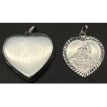 STERLING SILVER HEART LOCKET & STERLING SILVER HEART ST CHRISTOPHER BRAND NEW 6.6G