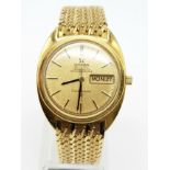 A Vintage 18K Solid Gold Omega Constellation Automatic Gents watch. Solid gold strap and case -