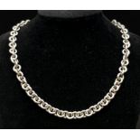 A Tiffany and Co. New York. 925 Silver Necklace with T-Bar Fastening. Total Weight 98.63grams