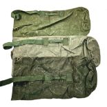 A Parcel of 3 Vintage 1980’s and 1990’s Military Kit Bags 95cm Lengths with Markings Broad Arrow