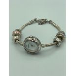 Ladies ACCURIST QUARTZ ‘CHARMED’ BRACELET WATCH. Pandora style bracelet with charms having