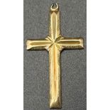 A 9K Yellow Gold Cross Pendant. 3.5 x 2cm. 2.23g