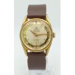 A Vintage Titoni Airmaster Unisex Watch. Brown leather strap. Two tone steel case - 31mm. Two tone