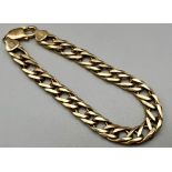 An Italian designed, 9K yellow gold chain bracelet in a presentation box. Length:19 cm, weight: 15.