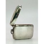 A 1938 Birmingham Hallmarked Sterling Silver Vesta Case - 5.5 x 4.5cm. 30.5g total weight.