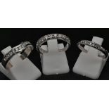 STERLING SILVER SET OF 3 STONE SET RINGS SIZES M, J & J 8.2G