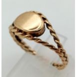 9K YELLOW GOLD FANCY RING 2G SIZE S