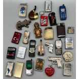 Large selection of VINTAGE LIGHTERS, to include advertising, novelty, gun etc. please see all