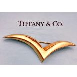 A Tiffany and Co. 18k Yellow Gold Chevron Brooch. 5.5cm. 6.61g. Comes with a Tiffany Box. Ref: 11742