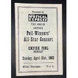 A New Musical Express poll winners concert programme for Sunday April 1st 1963 at The Empire Pool,