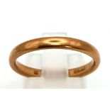 A Vintage 9K Rose Gold Band Ring. Size O/P. 2.58g