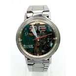 A Vintage Bulova Accutron Spaceview Watch. Stainless steel strap and case - 35mm. In working