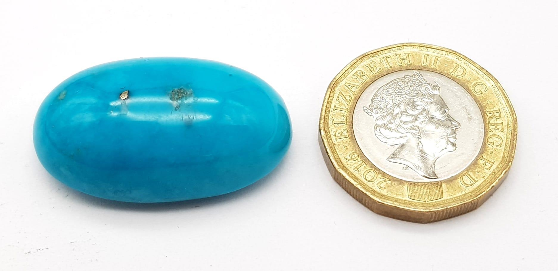 44.26 Ct Natural Turquoise. Aqua Blue. Shape Cabochon. Comes with IGL&I Certificate. - Image 3 of 4