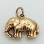 9K YELLOW GOLD ELEPHANT CHARM 1G