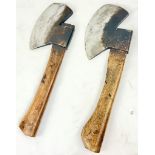 A Pair of Very Rare Antique Japanese TOSA made throwing axes. the Tosa Makers in Tokushima are