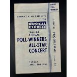 A New Musical Express poll winners concert programme for Sunday April 26th 1964 at the Empire