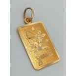 A 14K Yellow Gold Sagittarius Pendant or Charm. 3cm. 1.24g