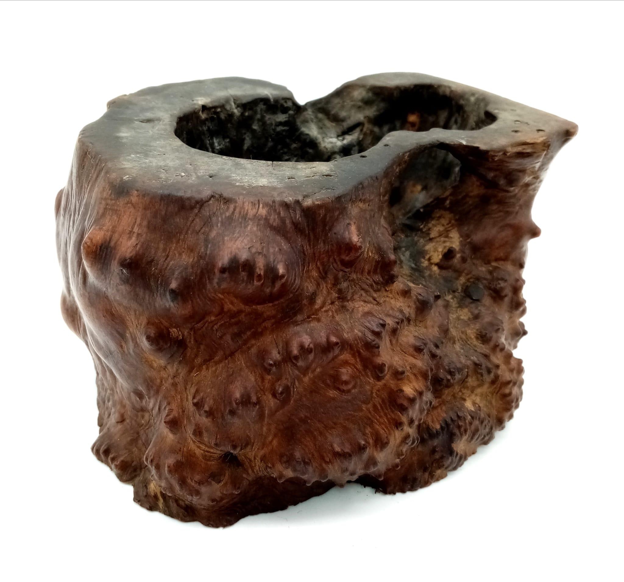 Antique Tang Dynasty Bitong circa 1618-1907AD Chinese Hard wood Burl Brush pot, 10cm in height.