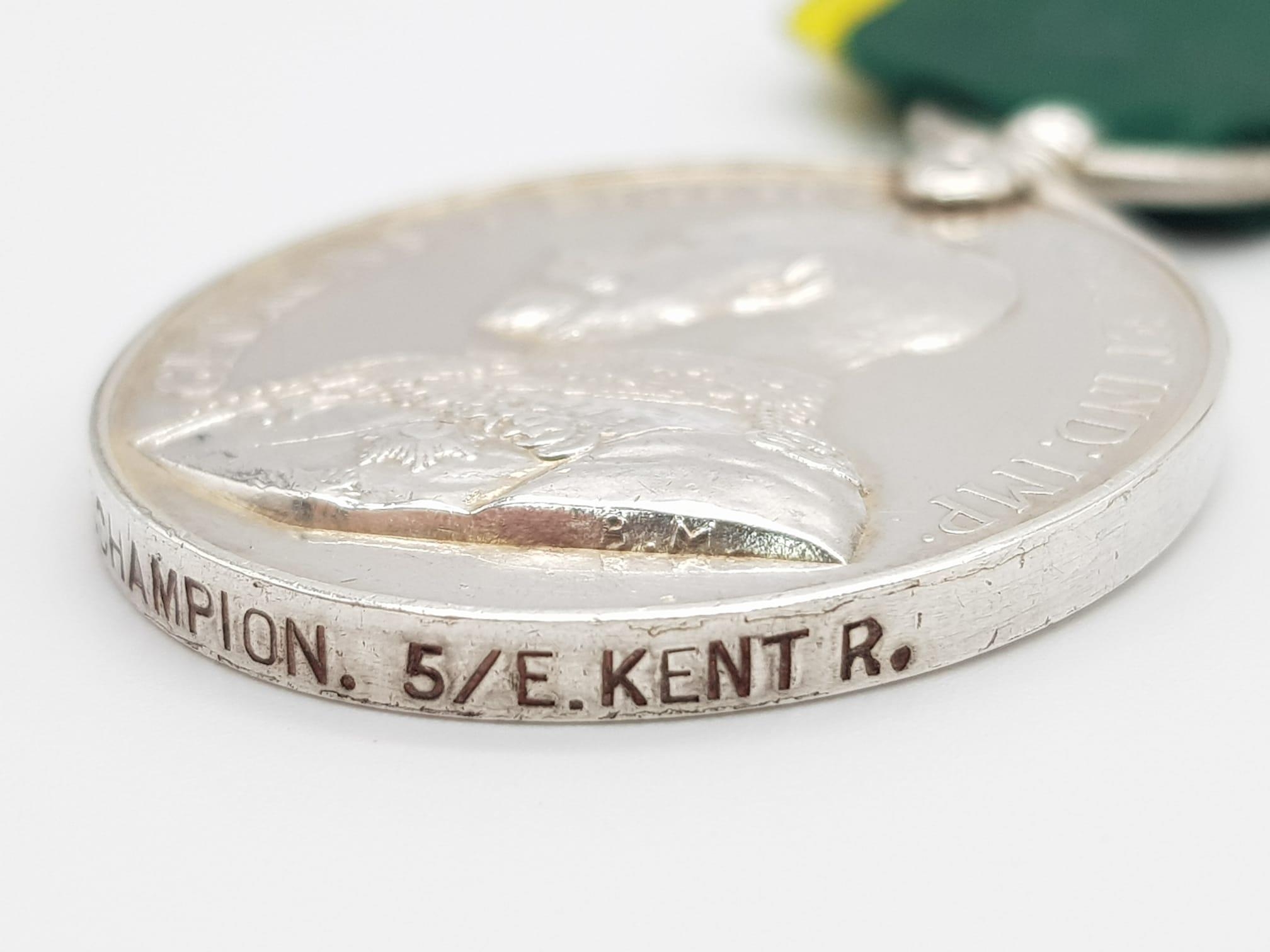 Territorial Force Efficiency Medal GVR named to 240017 Private E Champion, 5/E Kent R (5th - Image 4 of 9