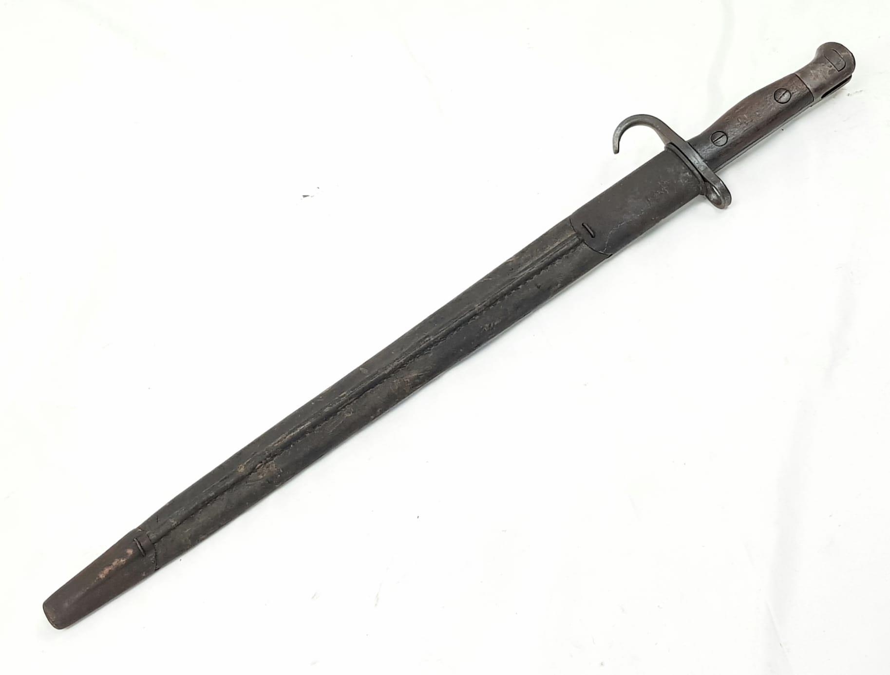 WW1 British 1907 Pattern Hooked Quillion Bayonet Dated 1908 Sanderson. - Image 5 of 5