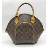 A Louis Vuitton Ellipse Handbag. Monogram canvas with brown leather handles and trim. In good