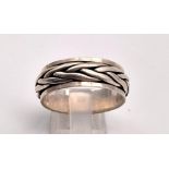 STERLING SILVER SPINNING CENTRE RING FIDGET RING 7.7G SIZE X