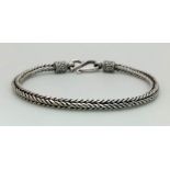 A Stylish Vintage Foxtail Link 925 Silver Bracelet. 19cm. 15g.