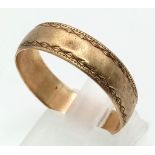 A Vintage 9K Gold Band Ring. Size U. 3.21g