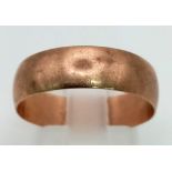 A Vintage 9K Yellow Gold Band Ring. Size S 1/2. 2.58g
