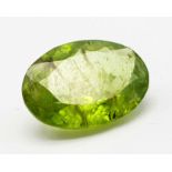 5.30 Ct Faceted Peridot. Olive Green. Oval Cut. Comes with GLI Certificate.