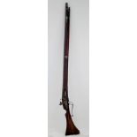 Vintage Wood and Metal Replica of Flintlock Long Rifle. 149cm Length