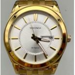 Men’s Gold Tone Sekonda Quartz Day Date Watch. 42mm Including crown. Full Working Order. New Battery