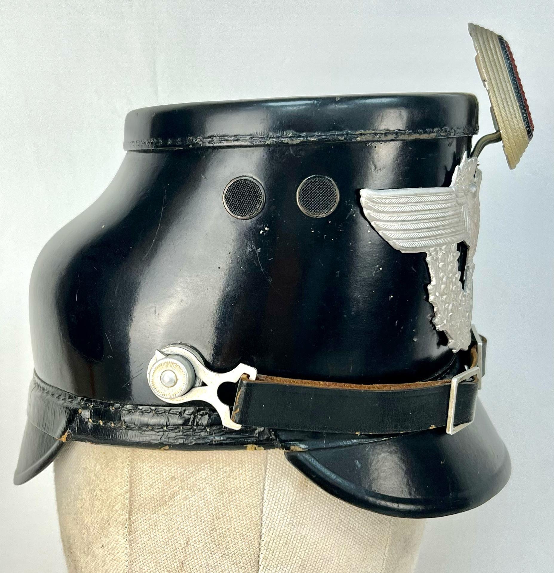 WW2 German Auxiliary Municipal Police Shako Helmet. - Image 2 of 5