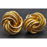 9k yellow gold knot stud earrings. Total Weight 2g