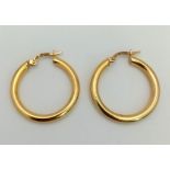 9K YELLOW GOLD HOOP EARRINGS 2G