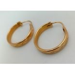 18K YELLOW GOLD HOOP EARRINGS 3.8G