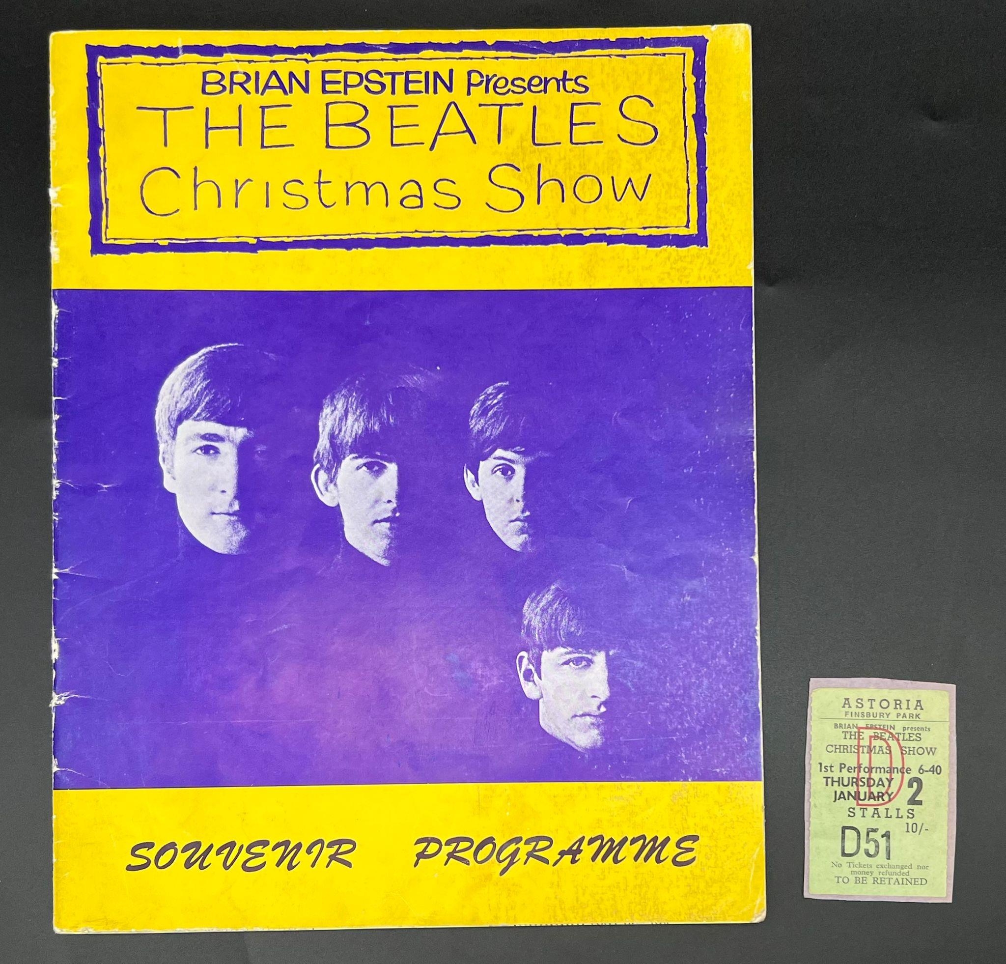 The BEATLES Christmas show programme and ticket from Thursday, January 2nd at the Astoria,