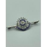 Rare SWEETHEART BROOCH for the Bedfordshire and Hertfordshire Regiment.Silver tone with Silver