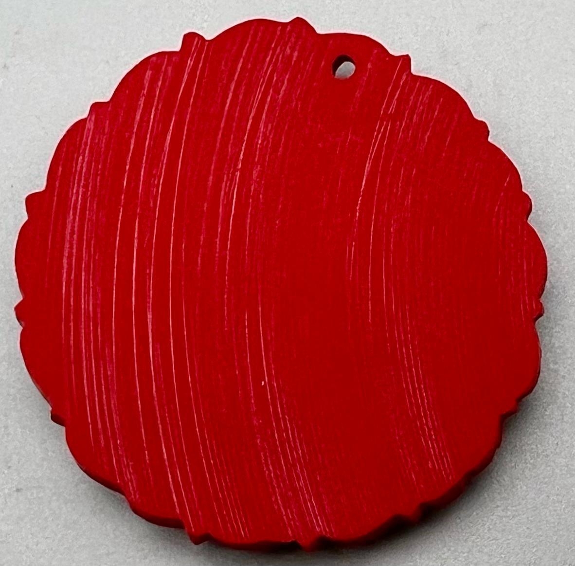 A Chinese Hand-Carved Cinnabar Dragon Circular Pendant. 5cm diameter. - Image 2 of 2
