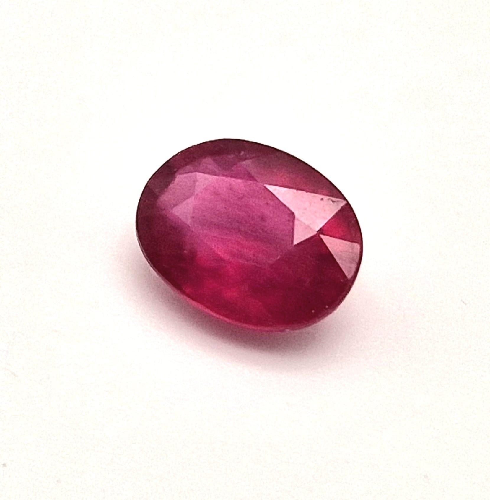 A 1.75ct Burmese Ruby. Oval cut. - Image 2 of 2