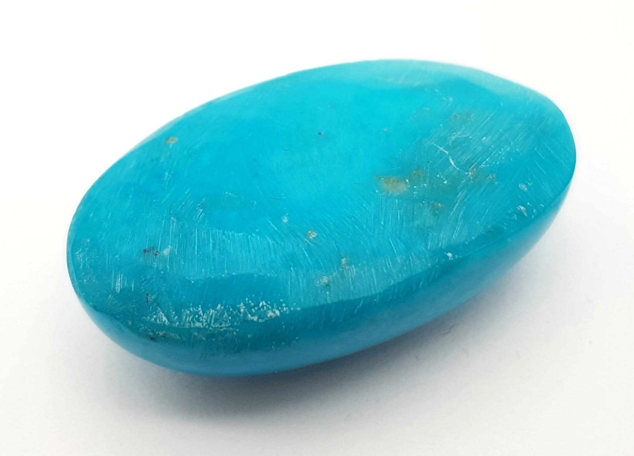 44.26 Ct Natural Turquoise. Aqua Blue. Shape Cabochon. Comes with IGL&I Certificate. - Image 2 of 4