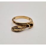 9K YELLOW GOLD SNAKE RING 2.8G SIZE M