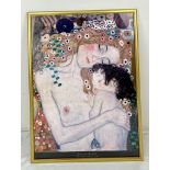Gustav Klimt Framed Artwork, depicting A Mother And Child, from the Three Ages of Woman. H83cm x