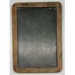A RARE ANTIQUE 1800'S BUDDHIST TEMPLE SCHOOL CHILDS SLATE BOARD IN WOODEN FRAME. 17 X 23cms APPROX