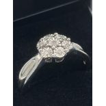 SILVER and DIAMOND RING. Size N 1/2.