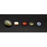 Lot of 5 Gemstones - 6.91 Ct Mixed Cut Yellow Topaz, 7 Ct Mixed Cut Blue Topaz, 8.65 Ct Cabochon