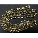 A 14k Yellow Gold Oval-Link Chain. 48cm length. 18.7g total weight.