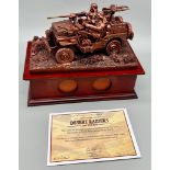 A Danbury Mint The Desert Raiders - SAS Jeep! An exclusive bronzed sculpture accompanied by a