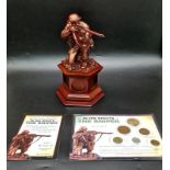 A Danbury Mint - In His Sights! The Sniper! An exclusive bronzed sculpture of a British sniper